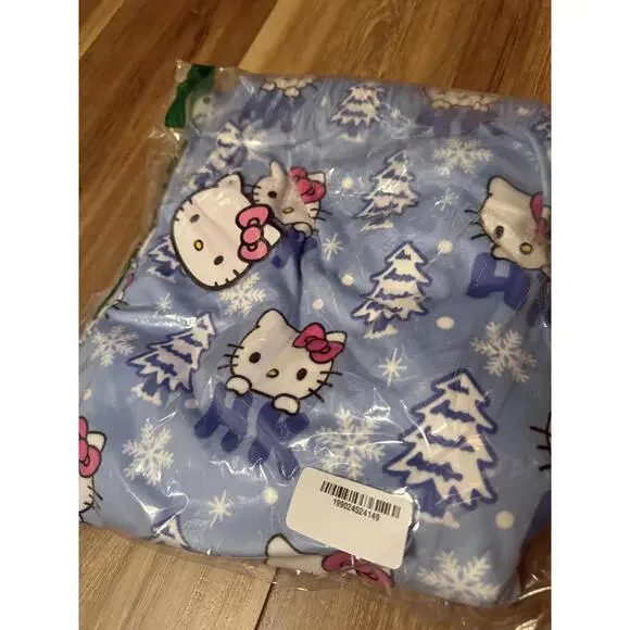 NWT! Hello Kitty Pajama Pants Blue Winter Print Size Medium - Picture 3 of 4